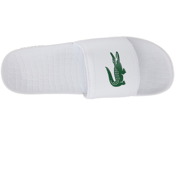 Lacoste Men’s White Signature Slides Sandals - Picture 2 of 2